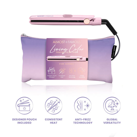 Living Color 0.5" Flat Iron with Travel Bag