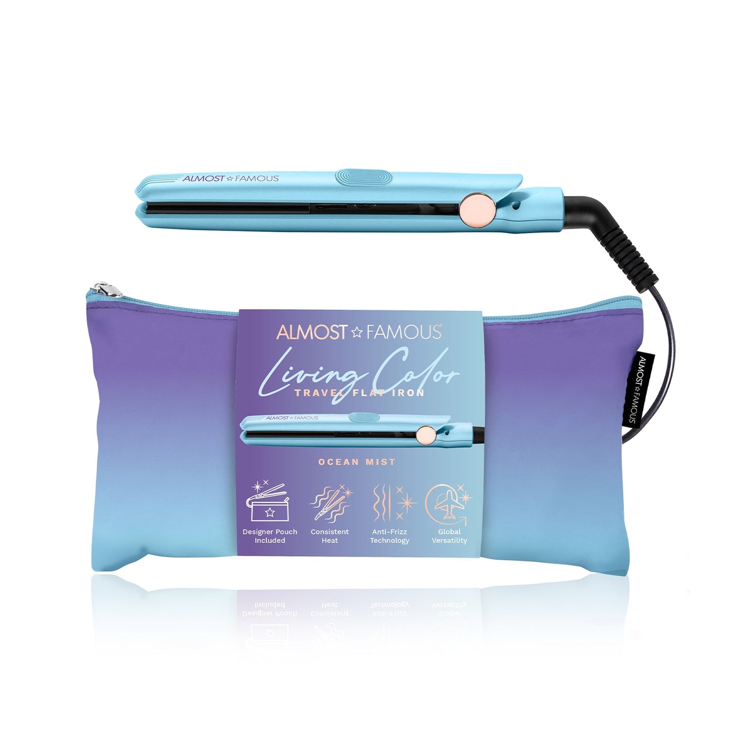 Living Color 0.5" Flat Iron with Travel Bag