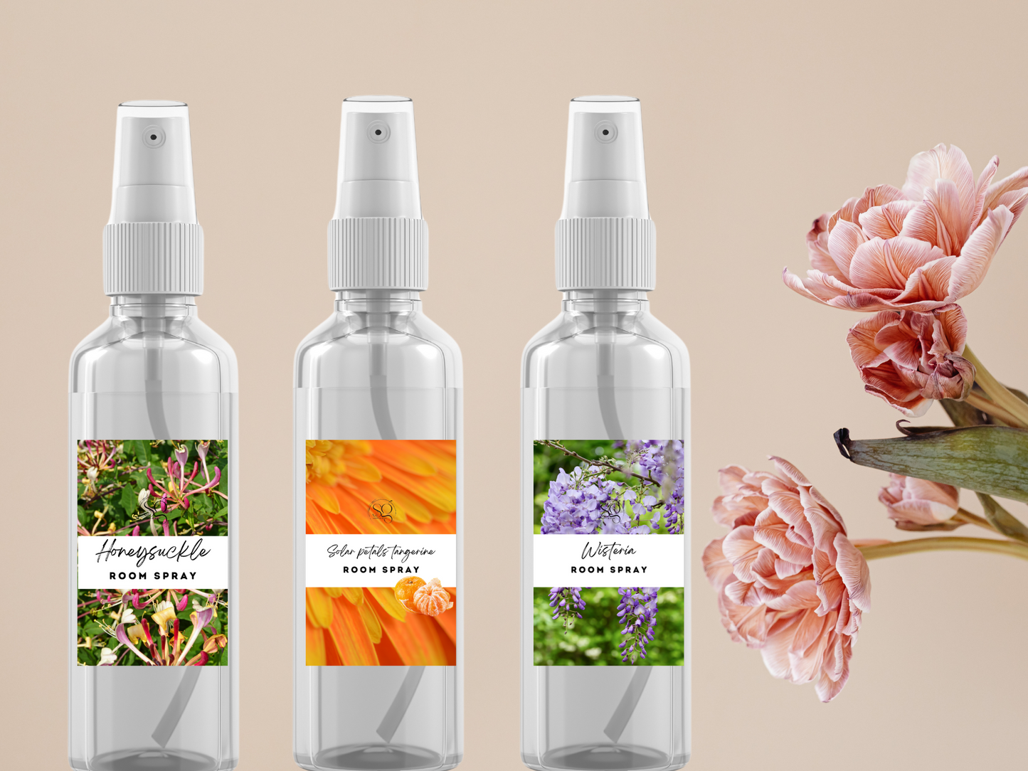 Floral & Feminine Room and Linen Spray Collection – Soft, Romantic Botanicals
